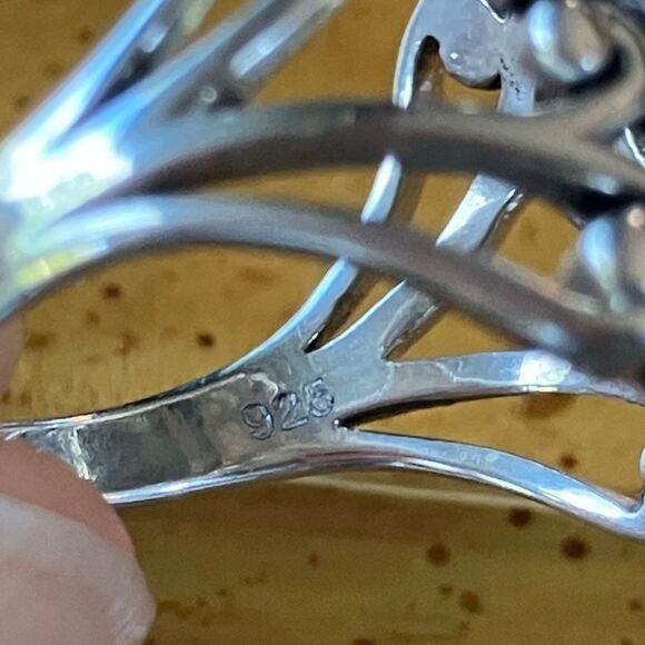 Natural Labradorite Sterling Silver Ring Size 7 - Picture 7 of 10